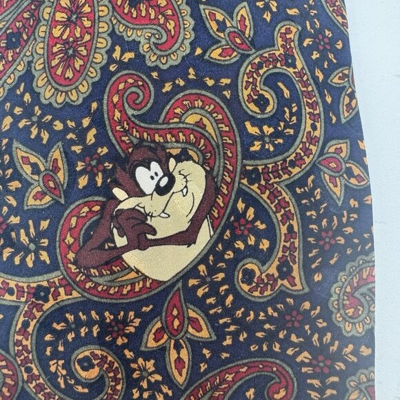 Vintage Tie 1994 Looney Tunes Mania Paisley Coyote Martian Bunny Taz - Picture 5 of 10